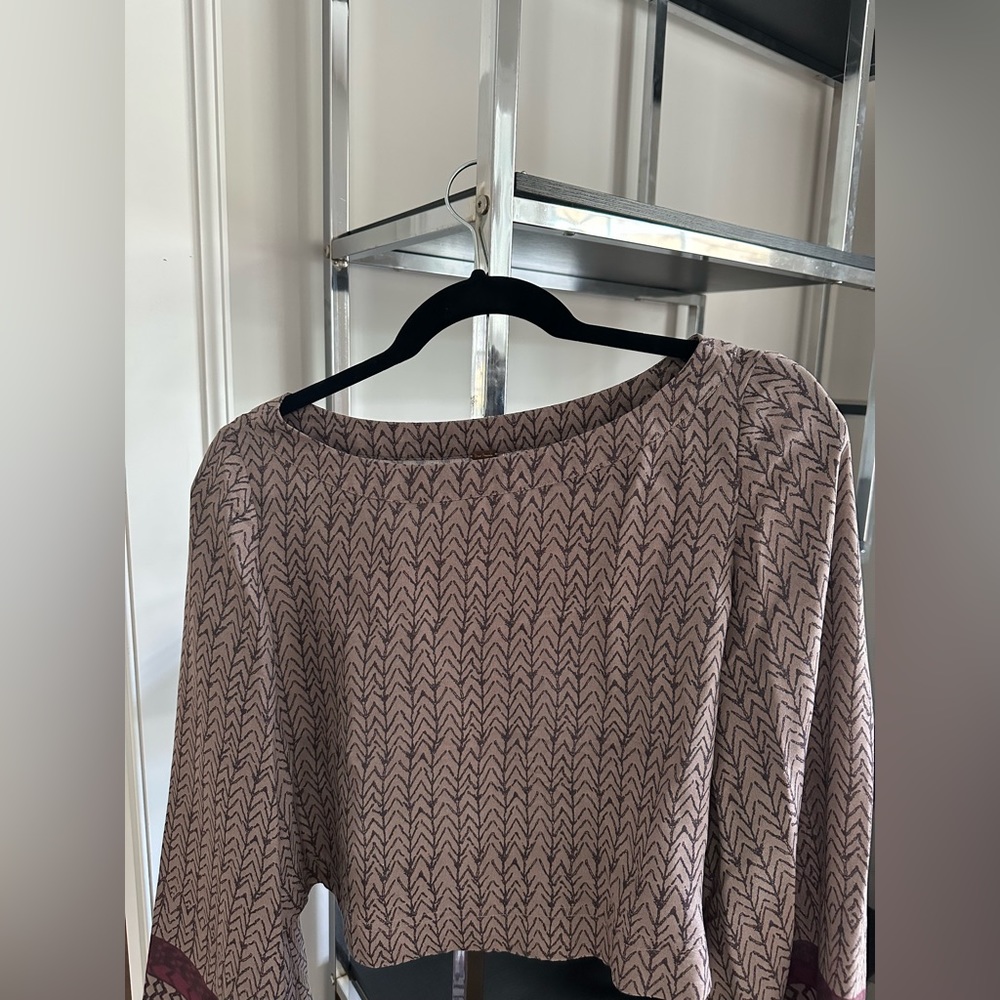 Free people crop top billow long sleeve